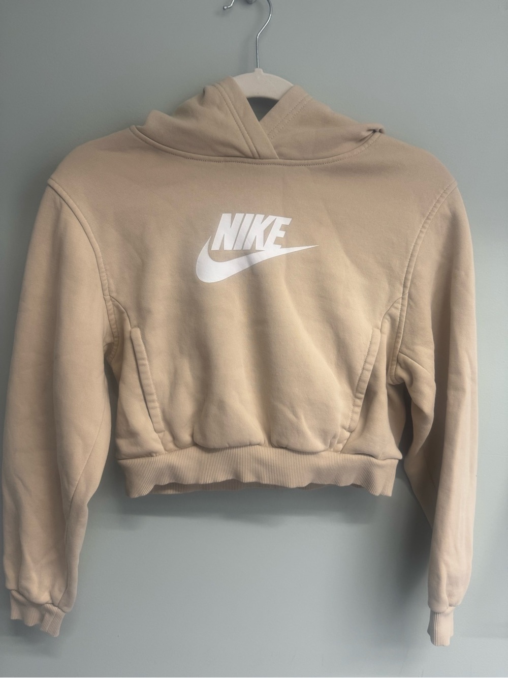 Nike Beige Hoodie with Black Logo